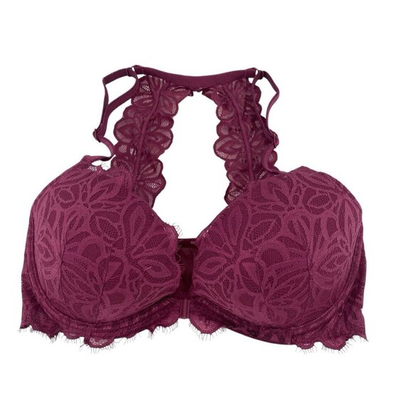 Pink by Victoria Secret Bra 32DD Date Push Up Bra Lace Racerback - Picture 1 of 11